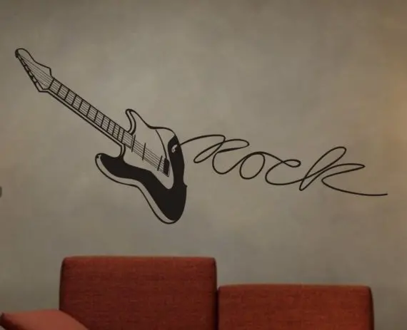 Guitar Rock Art Design Decal Sticker Wall Vinyl 1