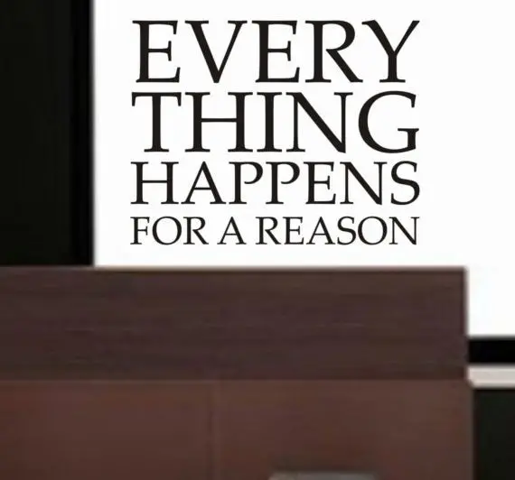 Everything Happens For A Reason Inspirational Quote Decal Sticker Wall Vinyl Decor Art 1