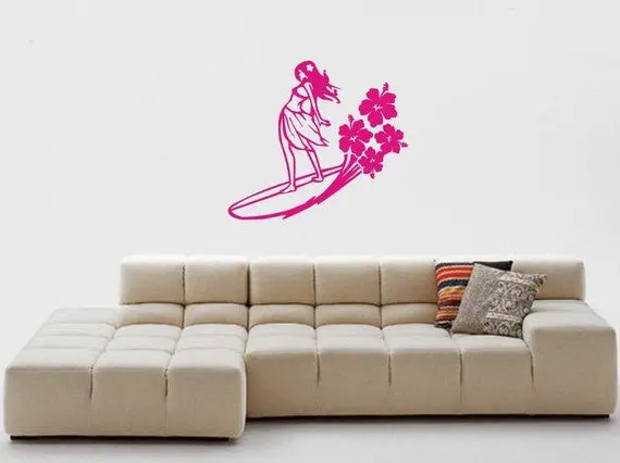Surfer Girl Version 1 Design Sports Decal Sticker Wall Vinyl 1