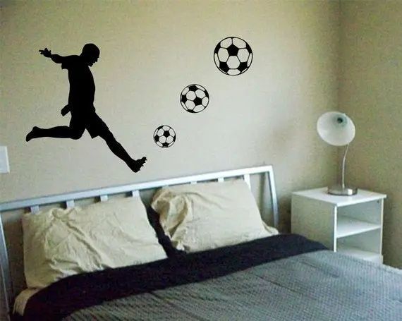 Soccer Player Kicking Ball Sports Decal Sticker Wall Vinyl 1