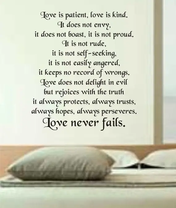 Love Is Patient Love Is Kind Quote Decal Sticker Wall Vinyl Decor Art 1