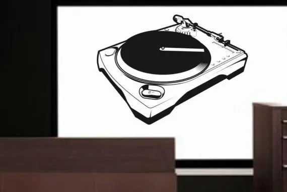 Dj Turntable Music Art Decal Sticker Wall Vinyl 1