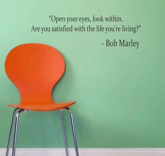Bob Marley Quote Open Your Eyes Decal Quote Sticker Wall Vinyl Art Decor 1