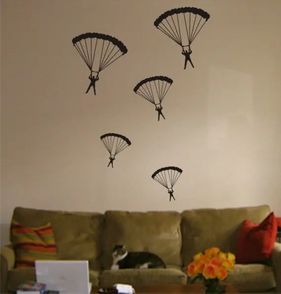 5 Parachuters Design Sports Decal Sticker Wall Vinyl Art Decor Home 1