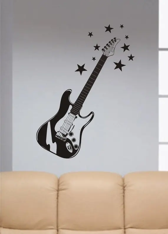 Rockstar Guitar Music Art Decal Sticker Wall Vinyl 1