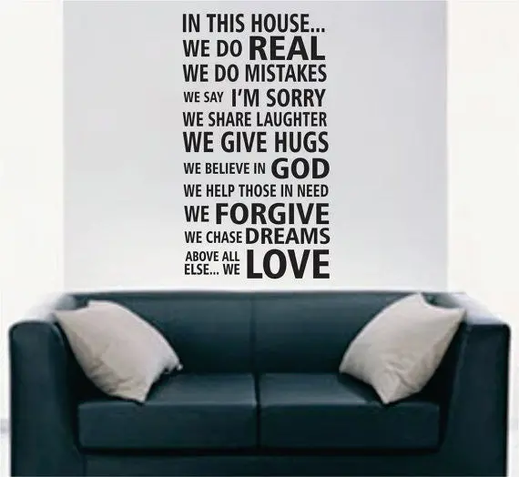 In This House Quote Decal Sticker Wall Vinyl Decor Art 1