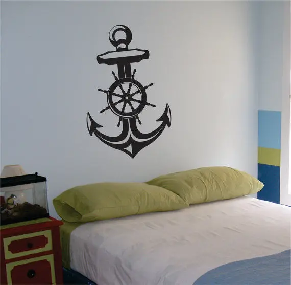 Anchor Version 1 Nautical Ocean Beach Decal Sticker Wall Vinyl Art Decor 1