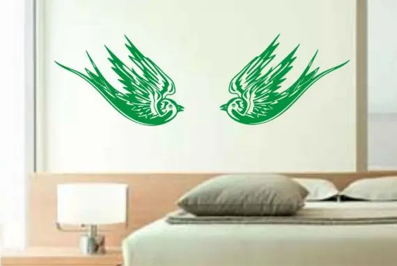 2 Swallow Birds Design Animal Decal Sticker Wall Vinyl Decor Art 1