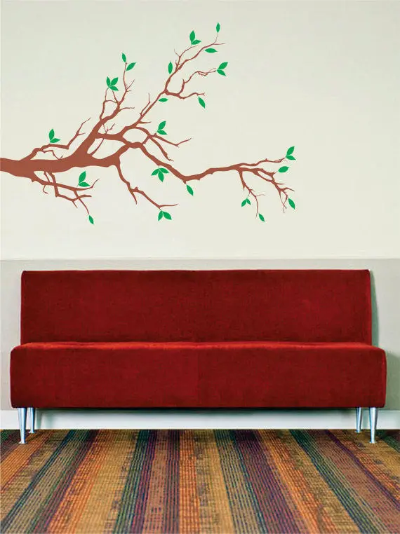 Beautiful Branch With Leafs Design Decor Nature Decal Sticker Wall Vinyl Art 1