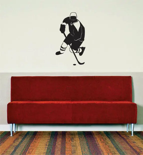 Hockey Player Version 2 Design Sports Decal Sticker Wall Vinyl 1