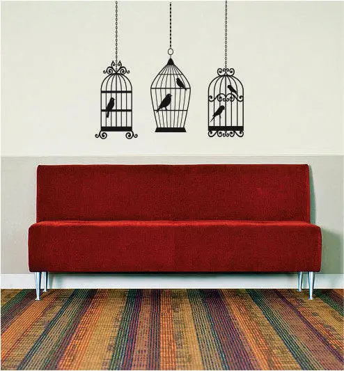 3 Birdcages Design Animal Decal Sticker Wall Vinyl Decor Art 1