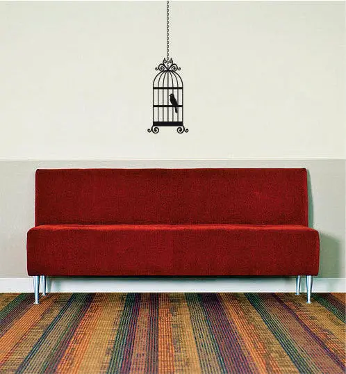 Birdcage Bird Design Animal Decal Sticker Wall Vinyl Decor Art 1