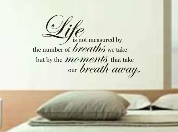 Life Is Not Measured Inspirational Quote Decal Sticker Wall Vinyl Decor Art 1