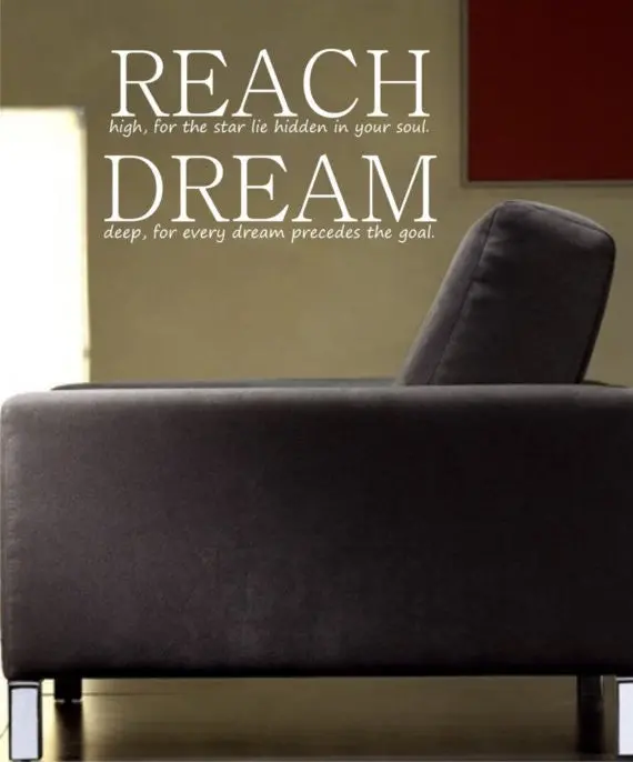 Reach Dream Inspirational Quote Decal Sticker Wall Vinyl Decor Art 1