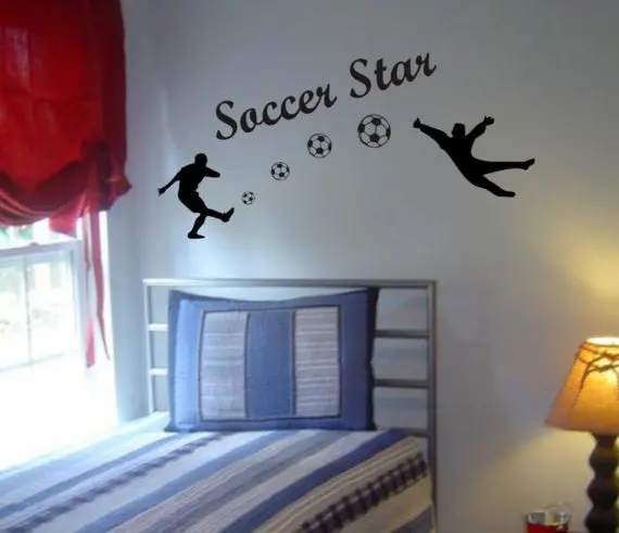 Soccer Players Shooting Goal Sports Decal Sticker Wall Vinyl 1
