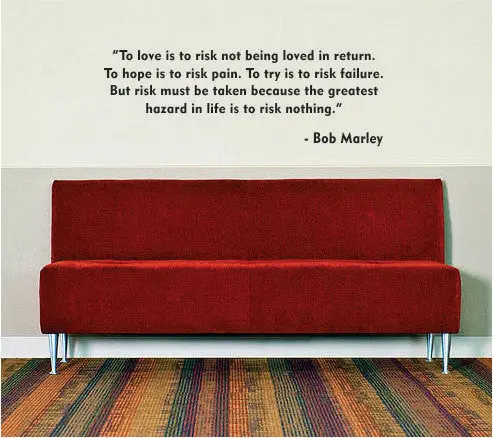 Bob Marley To Love Is To Risk Decal Quote Sticker Wall Vinyl Art Decor 1