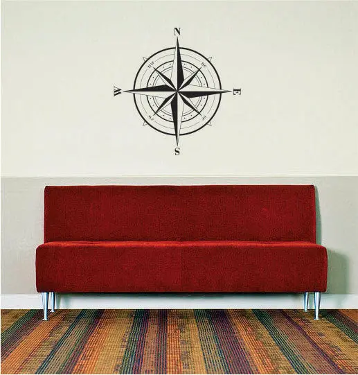 Compass Rose Version 1 Nautical Decal Sticker Wall Vinyl Art 1