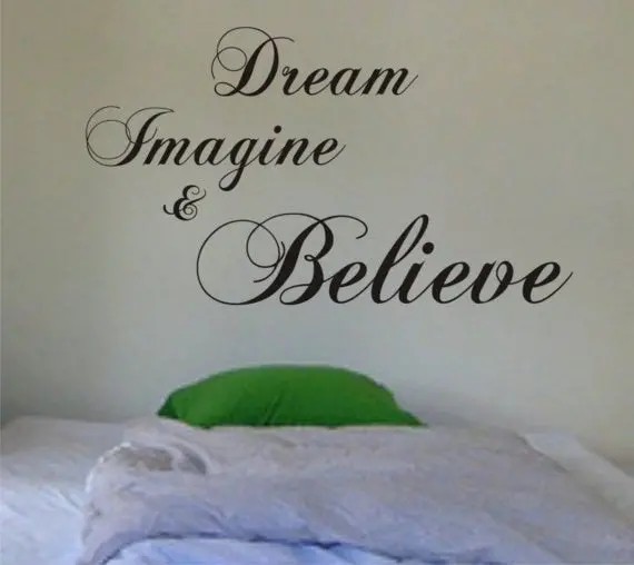 Dream Imagine And Believe Quote Decal Sticker Wall Vinyl Decor Art 1