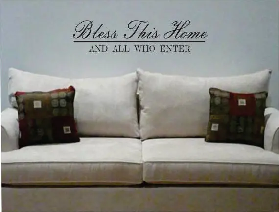 Bless This Home Quote Decal Sticker Wall Vinyl Decor Art 1