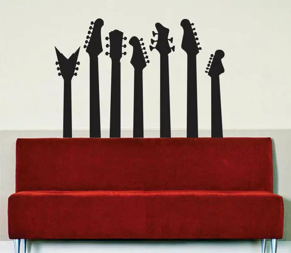 Guitars Silhouettes Music Art Decal Sticker Wall Vinyl 1