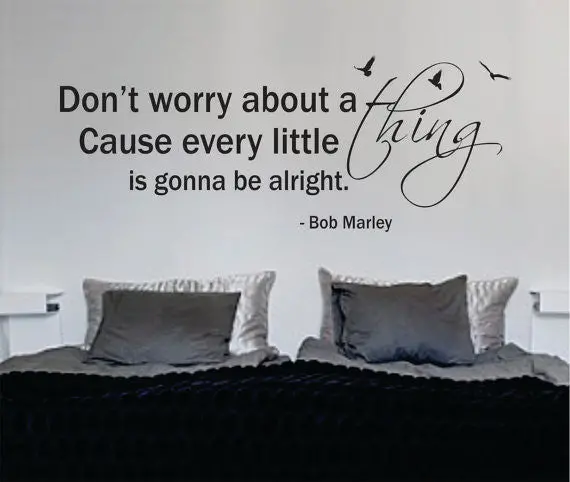 Bob Marley Every Little Thing Version 1 Decal Quote Sticker Wall Vinyl Art Decor 1