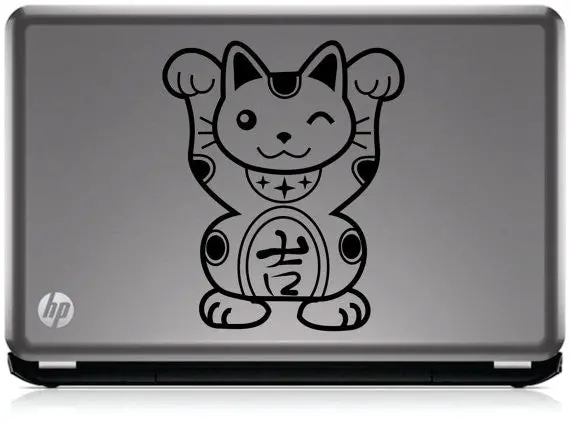 Chinese Lucky Cat Laptop Decal Sticker Wall Vinyl Art Design 1