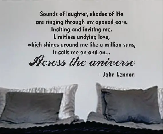 The Beatles Across The Universe Quote Design Sports Decal Sticker Wall Vinyl 1