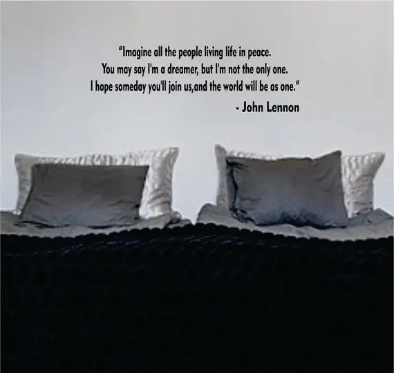 Imagine All The People John Lennon The Beatles Quote Design Decal Sticker Wall Vinyl 1