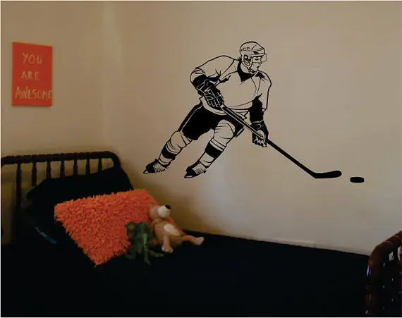 Hockey Player Version 1 Design Sports Decal Sticker Wall Vinyl 1