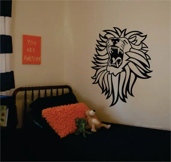 Lion Roar Design Animal Decal Sticker Wall Vinyl Decor Art 1