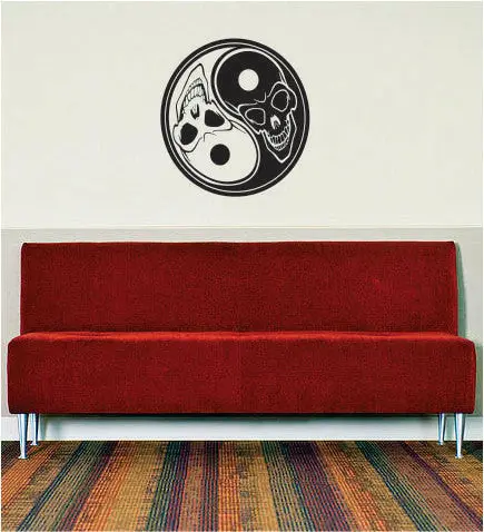 Yin Yang Skulls Art Decal Sticker Wall Vinyl 1