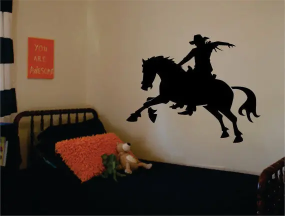 Cowboy Horse Rodeo Design Animal Decal Sticker Wall Vinyl Decor Art 1