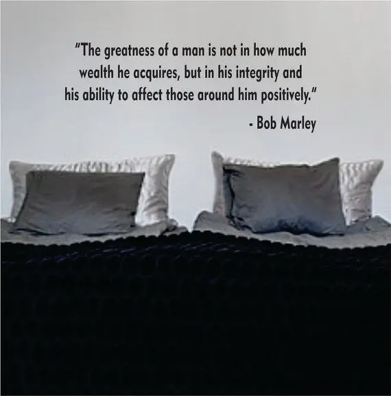 Bob Marley Greatness Of A Man Decal Quote Sticker Wall Vinyl Art Decor 1