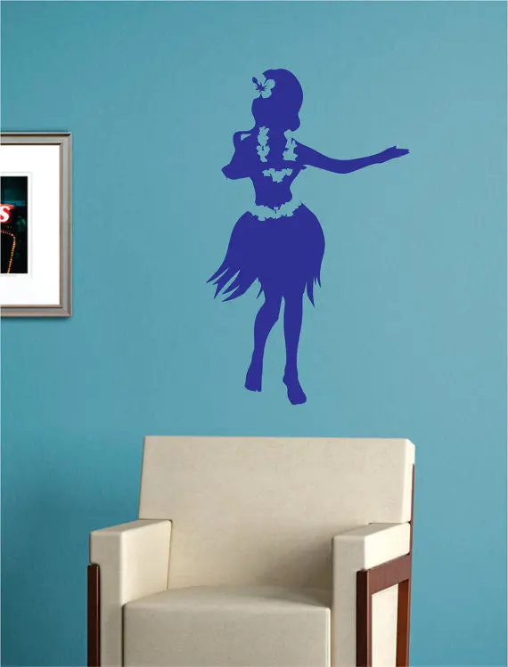 Hula Girl Hawaiian Design Decal Sticker Wall Vinyl Decor Art 1