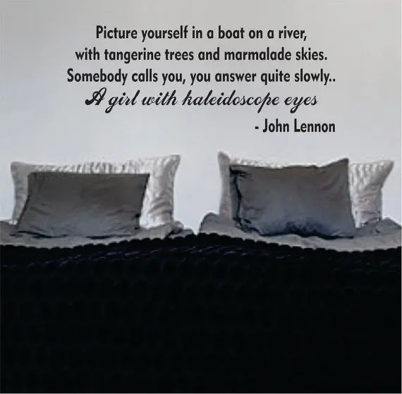 Picture Yourself In A Boat John Lennon The Beatles Quote Design Sports Decal Sticker Wall Vinyl 1