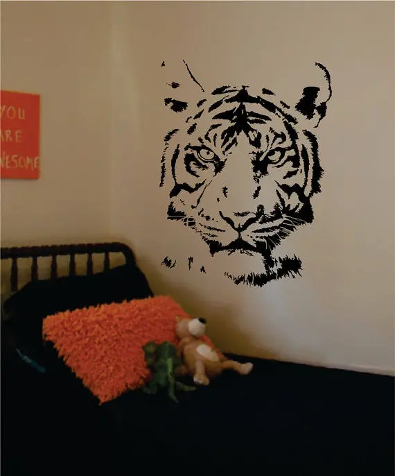 Tiger Face Design Animal Decal Sticker Wall Vinyl Decor Art 1
