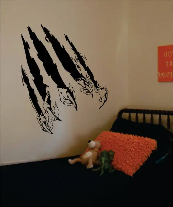Claw Ripping Through The Wall Design Decal Sticker Wall Vinyl Decor Art 1
