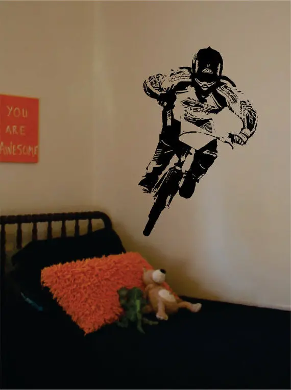 Real Bmx Biker Design Sports Decal Sticker Wall Vinyl 1