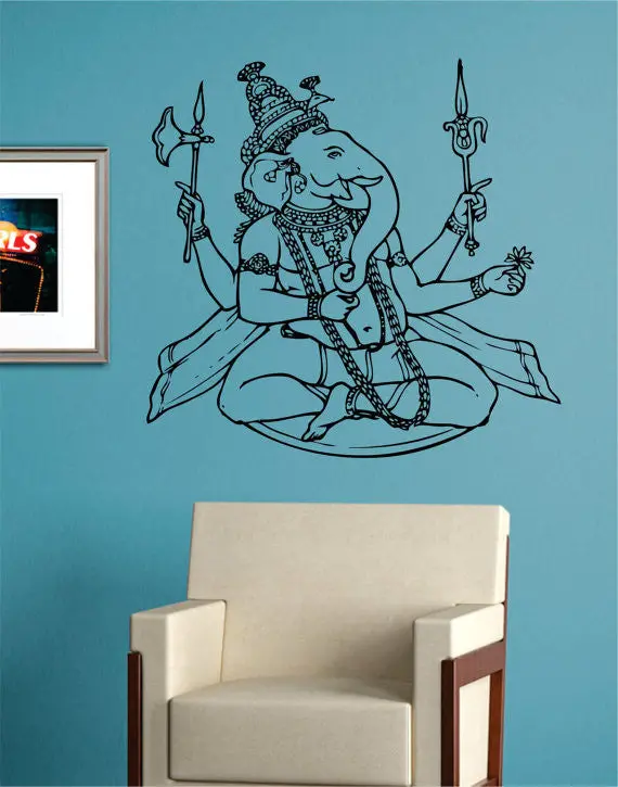 Ganesha Elephant Version 2 Design Decal Sticker Wall Vinyl Decor Art 1