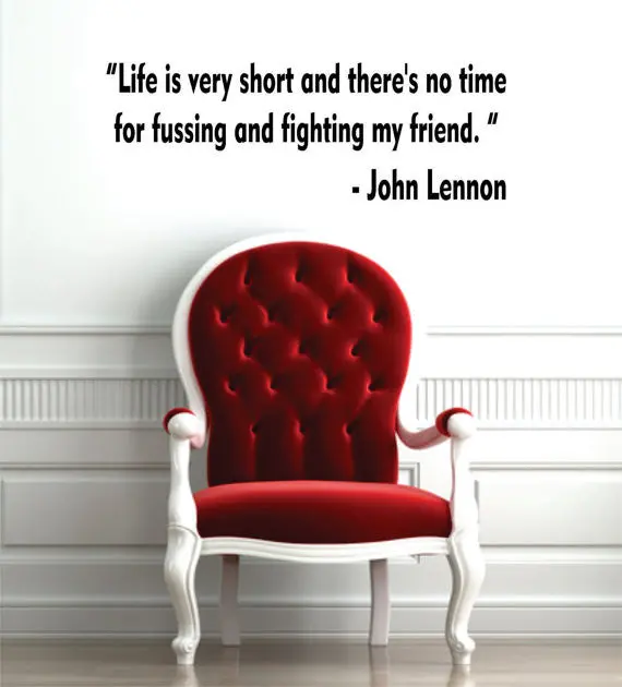 Life Is Very Short John Lennon The Beatles Quote Design Sports Decal Sticker Wall Vinyl 1