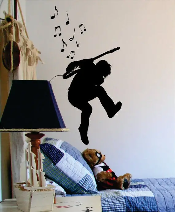 Rock Star Music Notes Guitar Art Design Decal Sticker Wall Vinyl 1