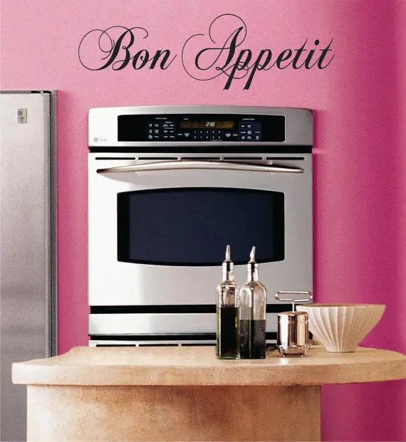 Bon Appetit Kitchen Quote Decal Sticker Wall Vinyl Decor Art 1