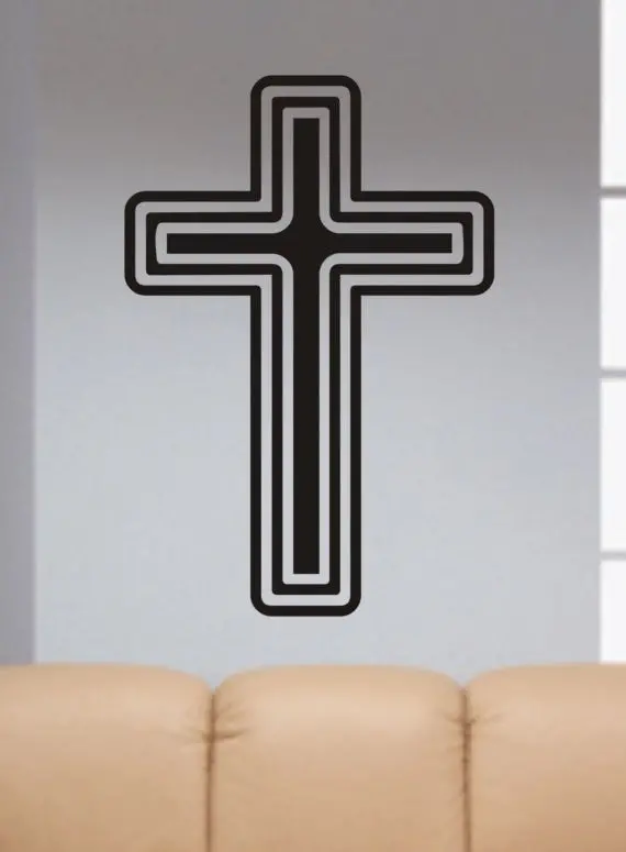 Cross Version 1 Religious Decal Sticker Wall Vinyl Art Home Room Decor 1
