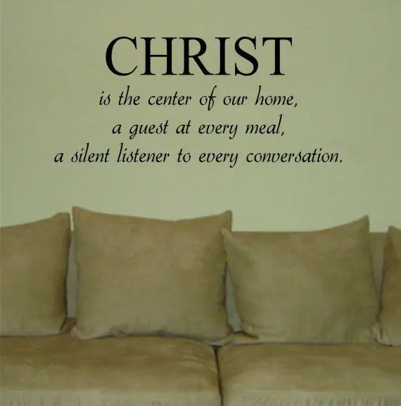 Christ Is The Center Of Our Home Quote Decal Sticker Wall Vinyl Decor Art 1