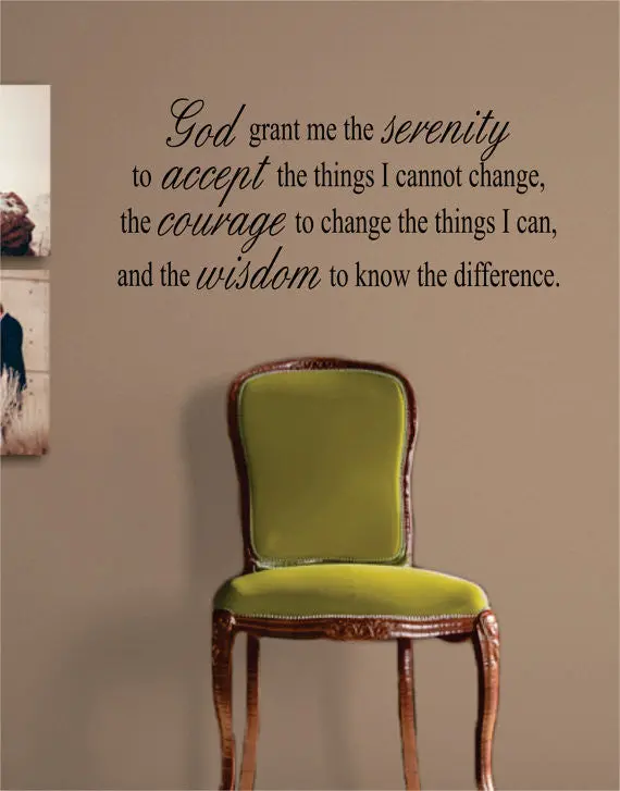 God Grant Me The Serenity Quote Decal Sticker Wall Vinyl Decor Art 1