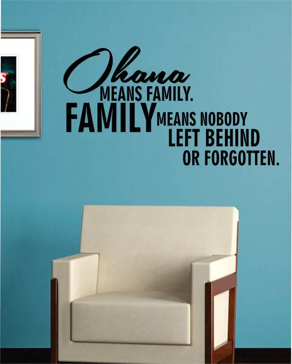 Ohana Means Family Quote Decal Sticker Wall Vinyl Decor Art 1