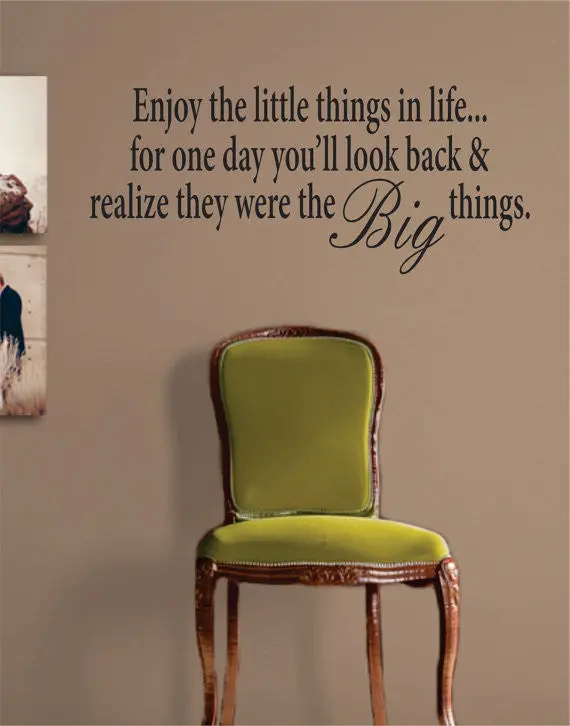 Enjoy The Little Things In Life Inspirational Quote Decal Sticker Wall Vinyl Decor Art 1