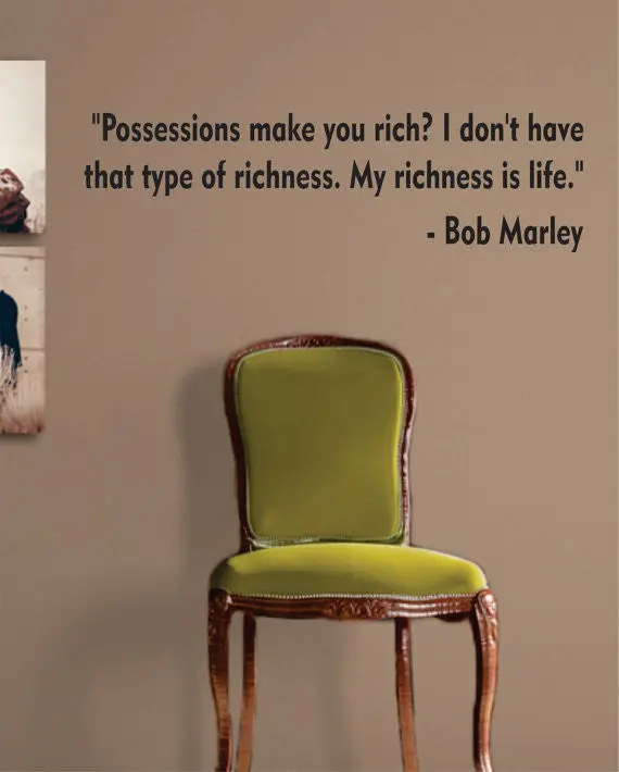 Bob Marley My Richness Is Life Decal Quote Sticker Wall Vinyl Art Decor 1