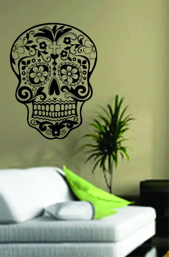 Sugar Skull Version 1 Art Decal Sticker Wall Vinyl 1