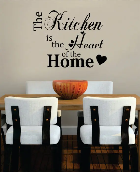Kitchen Heart Of The Home Quote Decal Sticker Wall Vinyl Decor Art 1